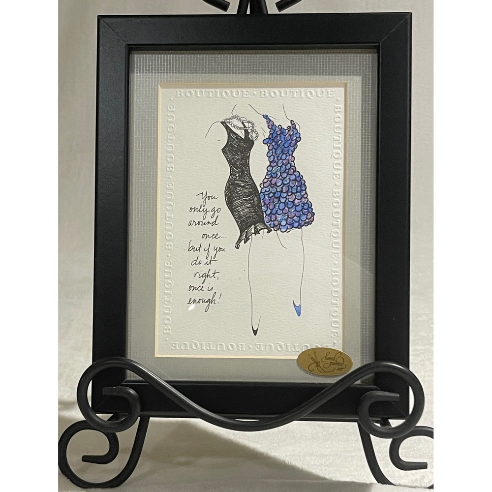 Mpressions Hand Painted Embossed Watercolor Art Boutique Fashion Quote Framed